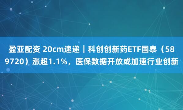 盈亚配资 20cm速递｜科创创新药ETF国泰（589720）涨超1.1%，医保数据开放或加速行业创新