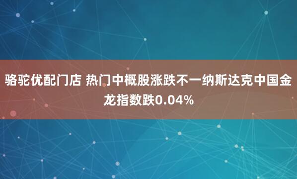 骆驼优配门店 热门中概股涨跌不一纳斯达克中国金龙指数跌0.04%